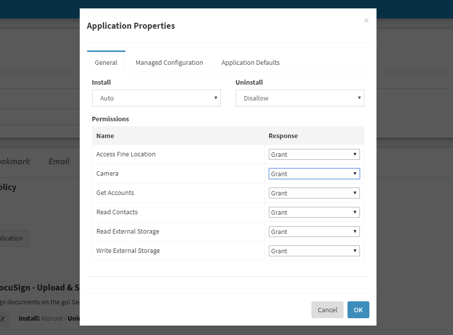 Managed Application Properties